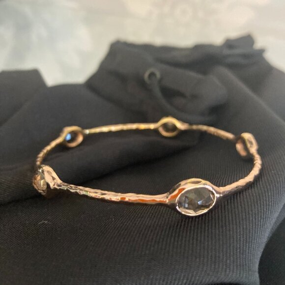 Ippolita Rose Quartz Five Stone Bangle Bracelet - Picture 1 of 5